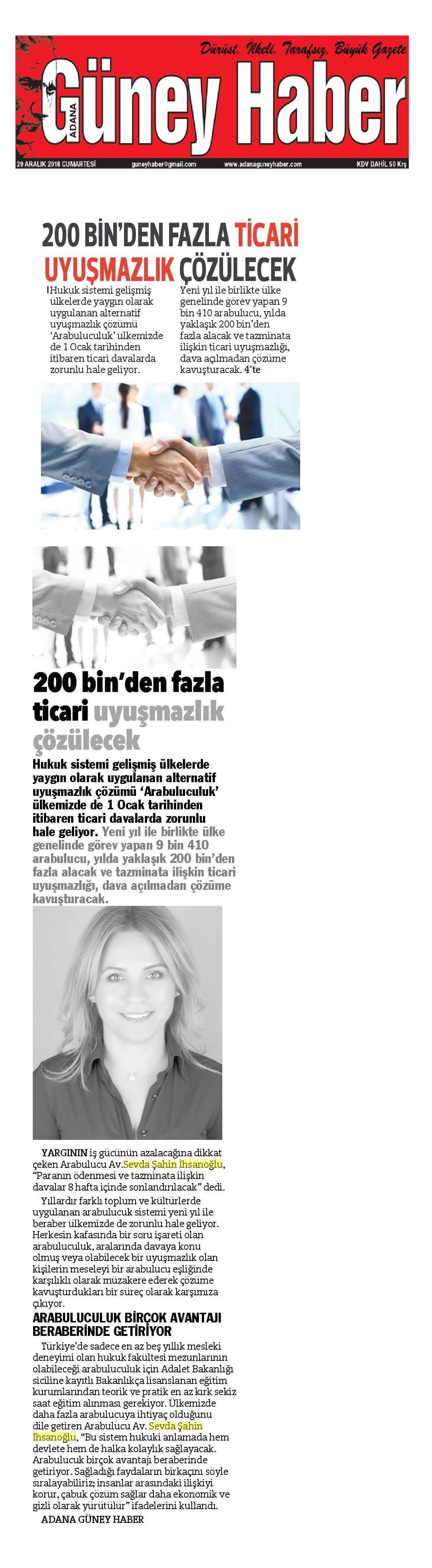 Adana Güney Haber - 200 Bin'den Fazla Ticari Uyuşmazlık Çözülecek