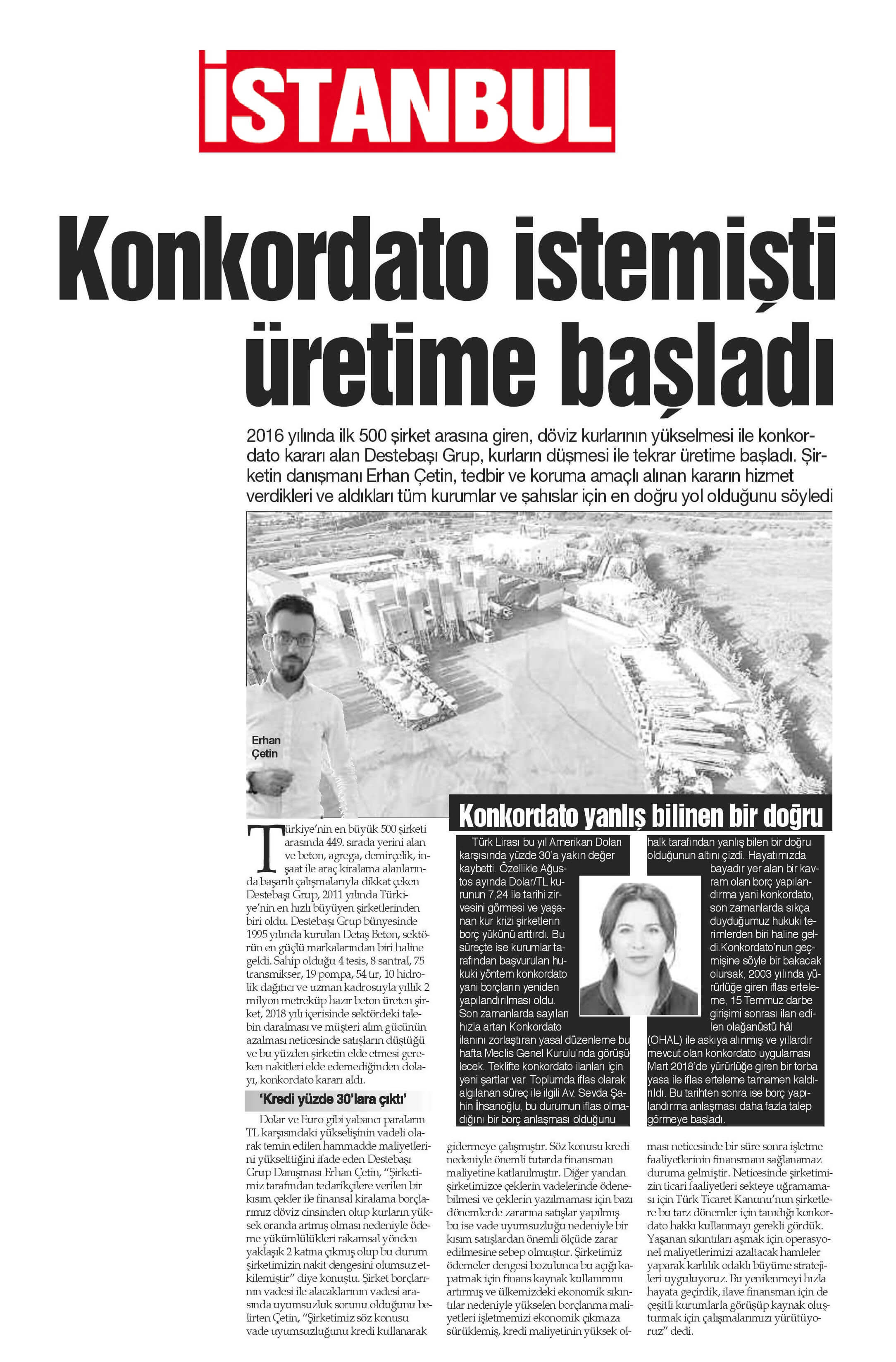 İstanbul Gazetesi - Konkordato İstemişti, Üretime Başladı