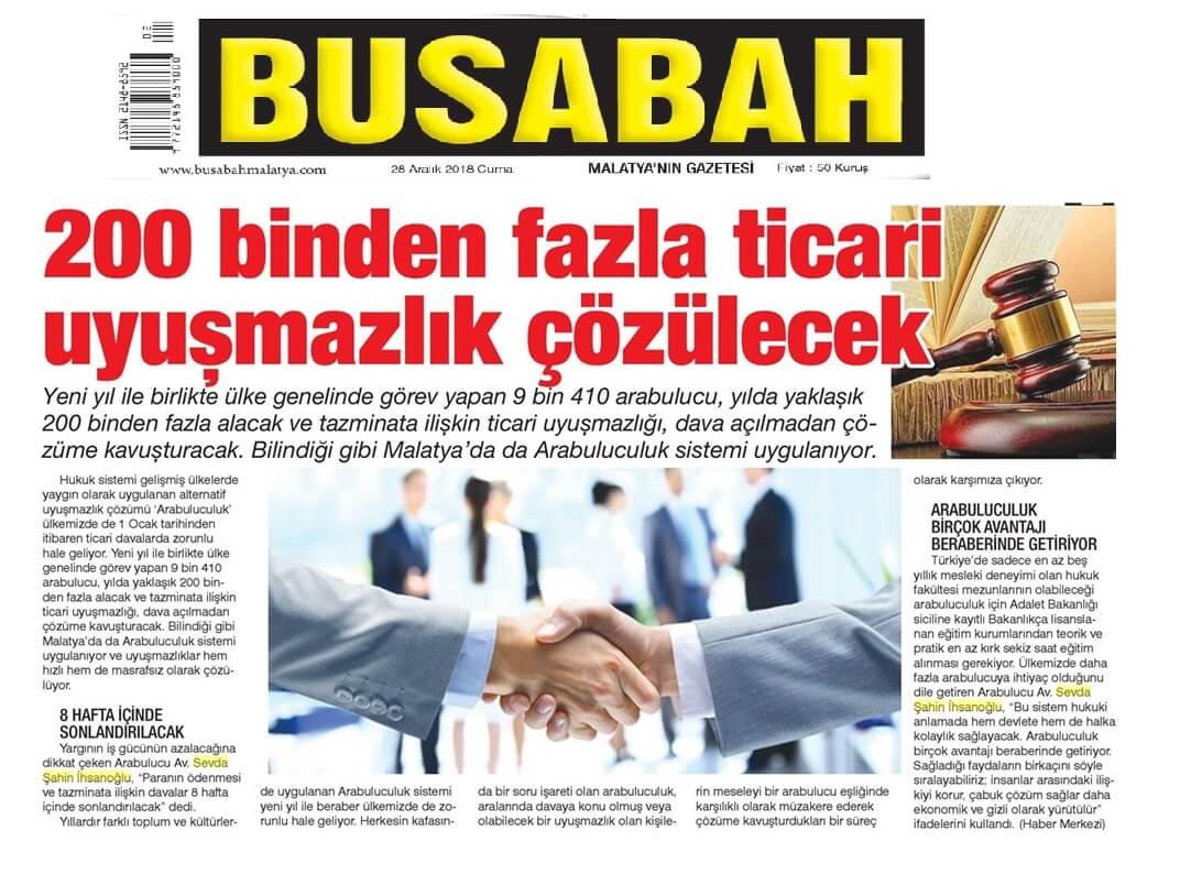 BUSABAH (Malatya) - 200 Binden Fazla Ticari Uyuşmazlık Çözülecek