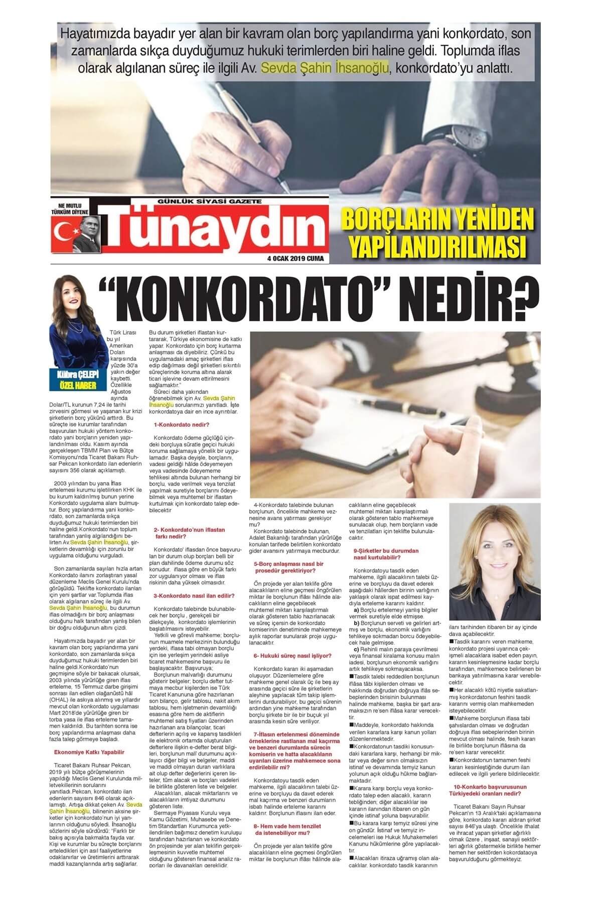 Tünaydın - "Konkordato" Nedir?